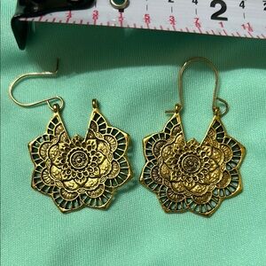 Elegant Gold Mandala Earrings